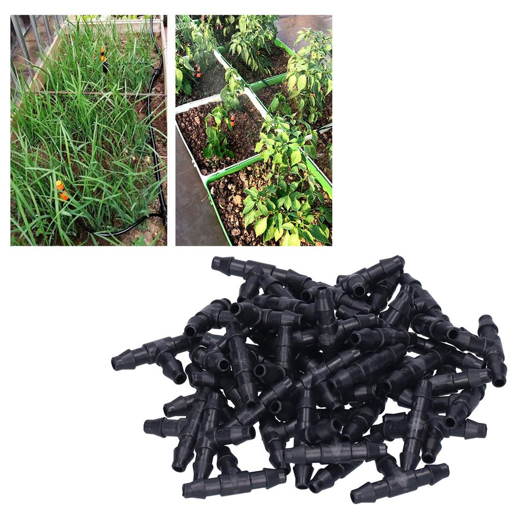 100PCS Tee Connector 4/7 Hose Connector Garden Irrigation Fittings for Micro Sprinkler Irrigation
