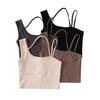 Canottiere estive da donna, canottiere corte con spalline scoperte, abbigliamento femminile attillato