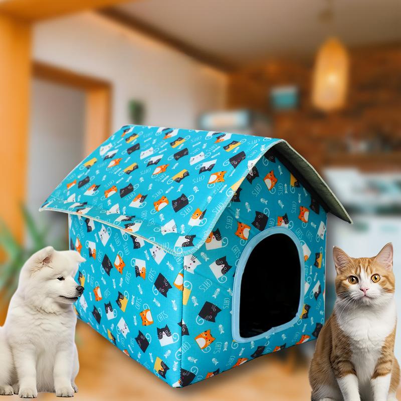 Washable Folding Cat Nest Stray Pet House Wear-resistant Creative Dog House All Seasons Removable Outdoor Waterproof Cat House