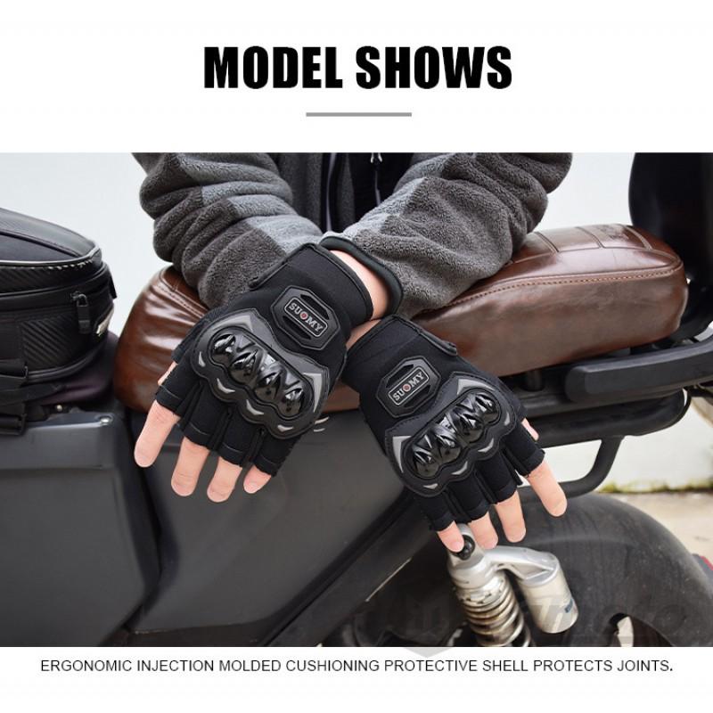 Men Women Half-Finger Motorcycle Cycling Gloves Breathable Lightweight Anti-Slip Protective Road Trail Beach Commute