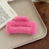 2024 Autumn/Winter Furry Square Claw Clip: Versatile Cute Hair Accessory for Women's Updo