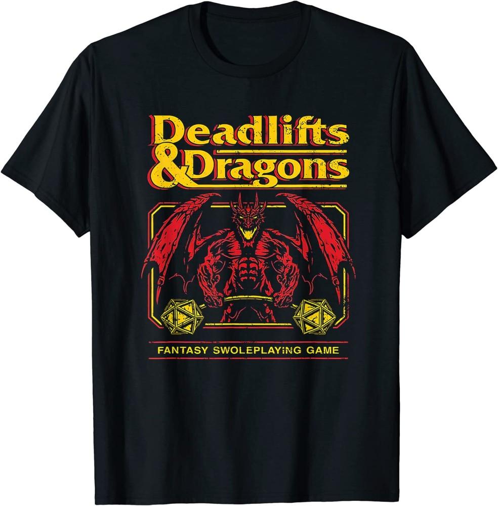 

NEW LIMITED Deadlifts And Dragons Workout Fitness Swole T-Shirt Tops Tee S