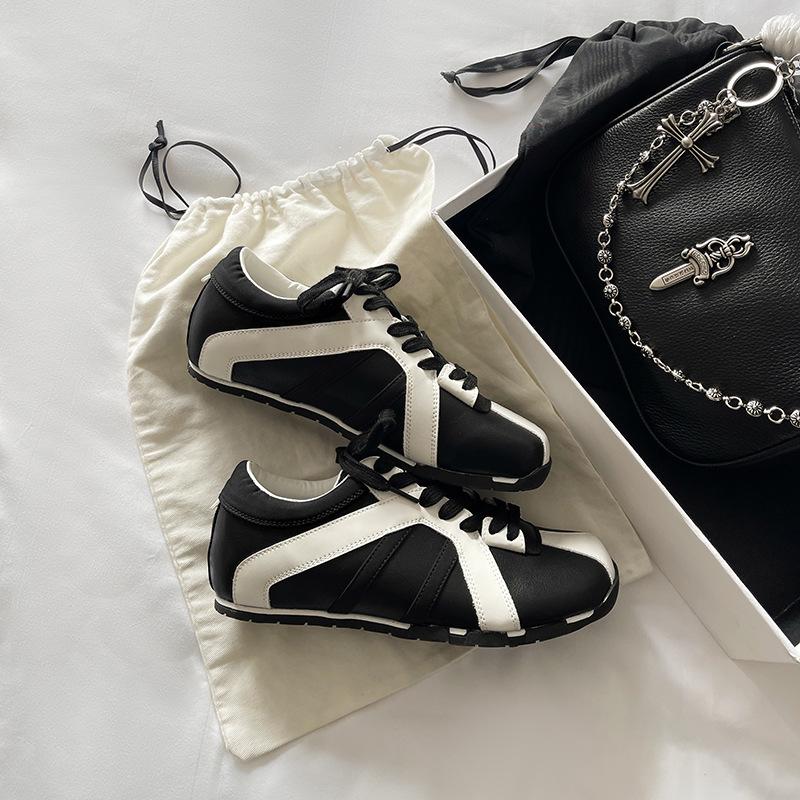 

Версия из коровьей кожи Zhao Ruth, та же кожа, квадратный носок, туфли-зебры на платформе, повседневная спортивная обувь на шнуровке, женская, сочетание цветов, немецкий тренировочный ш 40