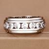 Men's wedding ring, light luxury niche INS hip-hop zircon index finger ring for men