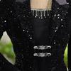 2-piece women's scarf clip set with floral decorative brooch
