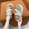 Fashion Thick Women's Slippers and Ladies Sandals Outside Clappers Slides Vip Elegant Fashionable High Quality New Collection 39 Shoes