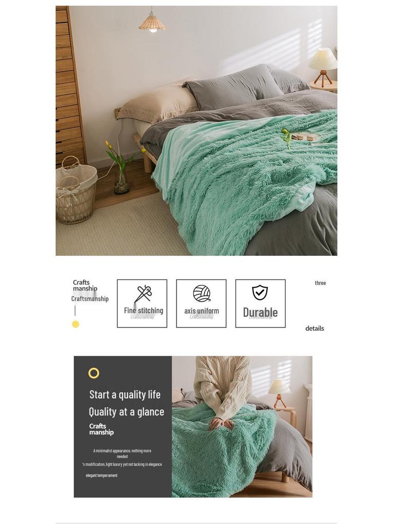 Plush Velvet Double-Layer Blanket for Kids Sofa or Quilt Cover