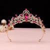 Trendy Rhinestone Queen Princess Crown Alloy Luxurious Bride's Crown Baroque Hair Accessories Crystal Tiara Wedding Party