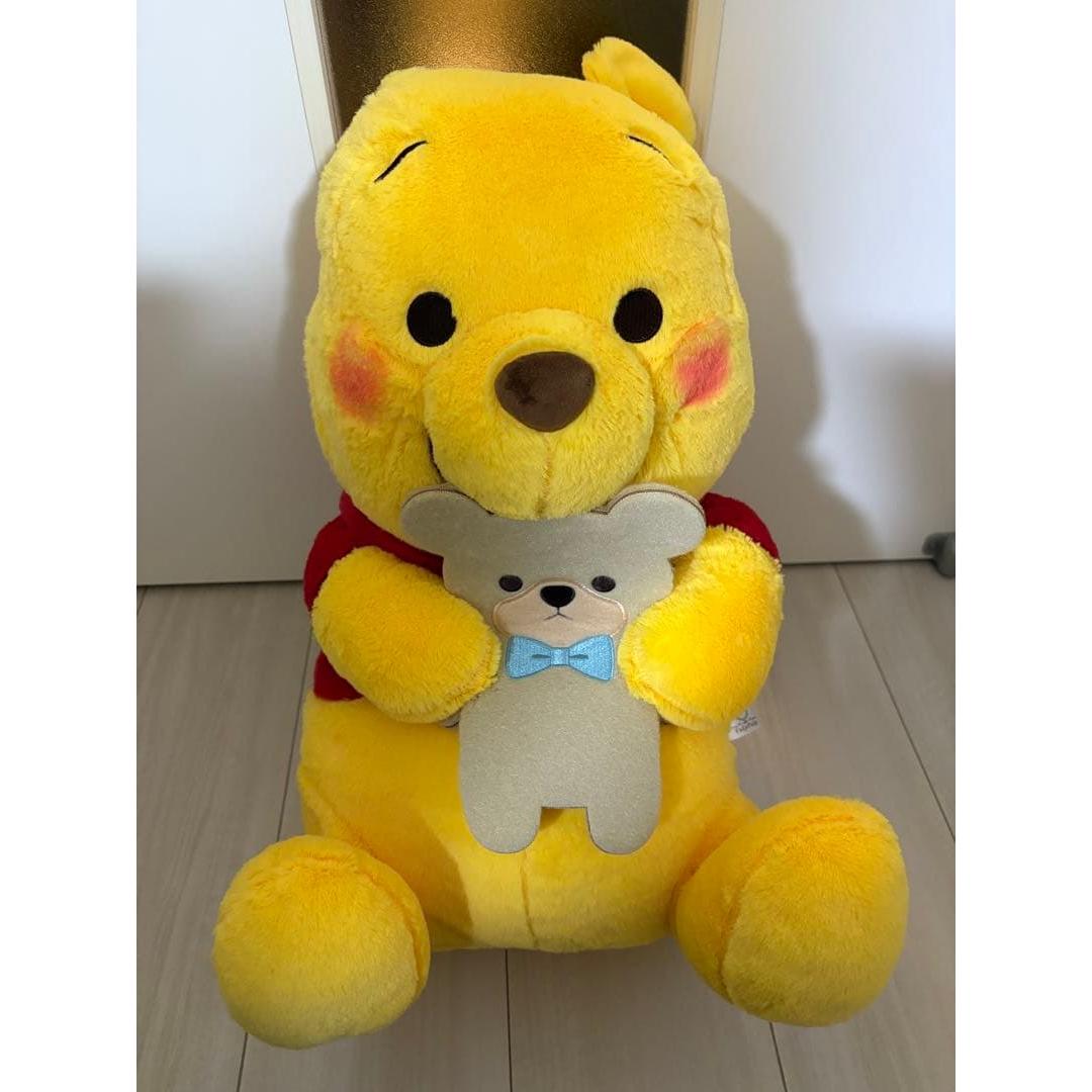 Winnie the Pooh Fukufuku Super BIG Stuffed Toy Bear Cuddling