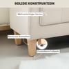 Panca imbottita, Design vintage, 2 cuscini, Rivestimento in ciniglia, 115 x 44 x 58 cm, Beige