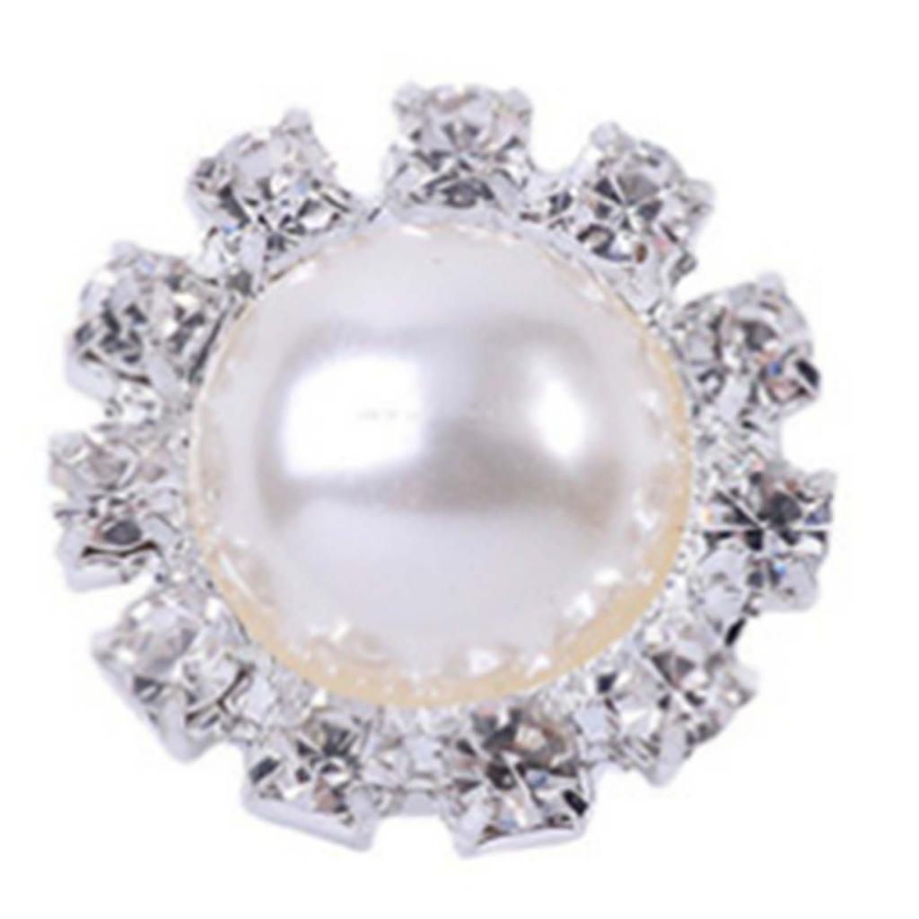 Bulk of Crystal Rhinestone Pearl Shank Buttons Flower Embellishment Sewing Craft Wedding Scrapbooking