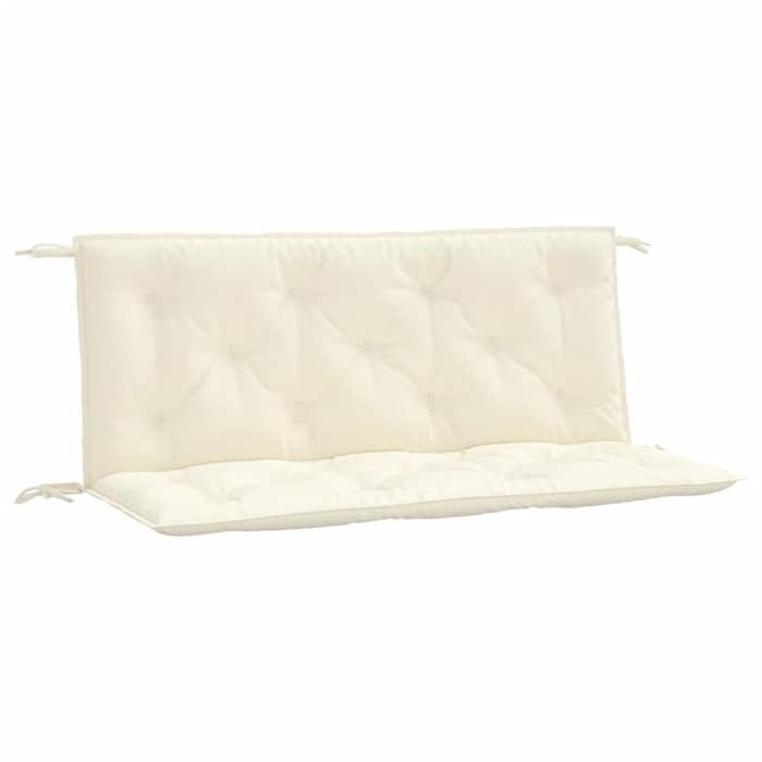 VidaXL Set of 2 Garden Bench Cushions, Bench Cover with Tie Strings, Waterproof Outdoor Cushion, White 361680