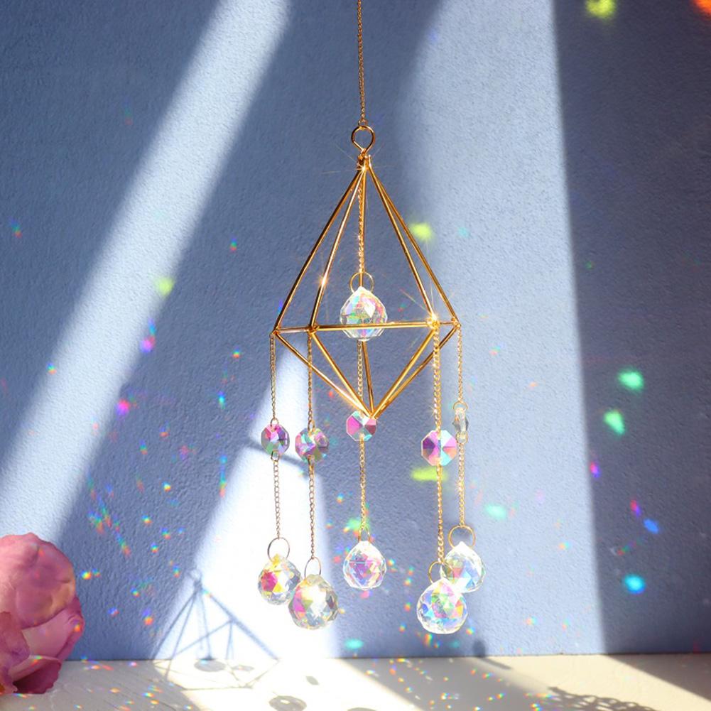 Shiny Prism Rack Ball Wind Chimes Home Balcony Window Car Room Decoration Gift