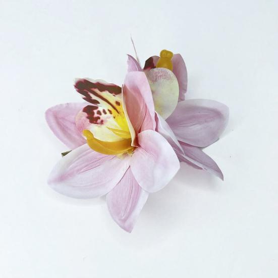 Hairpin Soft Fabric Flower Hairpin Realistic Orchid Design Lightweight Decorative Hair Clip
