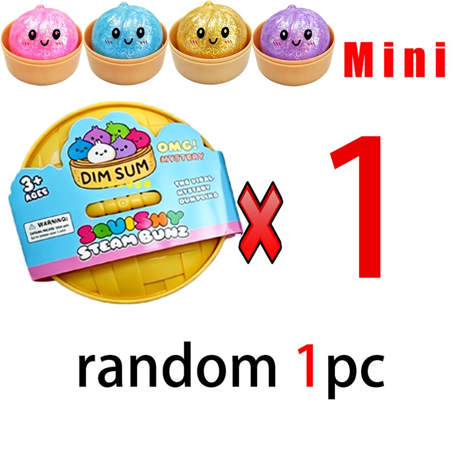Mini Dumpling Squishies Dumpling Mystery Box Soft Squeeze Sensory Toy for Stress Relief Glitter Random Colors Stretchy Desk Toy