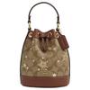 Handbag Dempsey 15 Letter Logo Drawstring Closure Star Snowflake Print Coated Canvas and Pebbled Leather Bucket Bag Hand-held Shoulder Crossbody