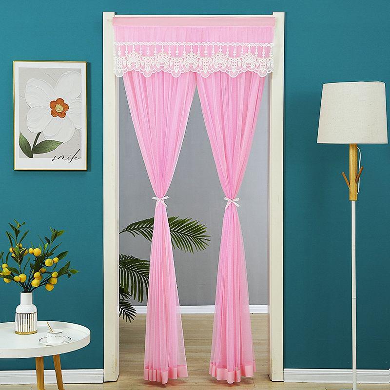 Krajková dvouvrstvá protikomáří závěs na dveře s přepážkou pro soukromí pro všechna roční období