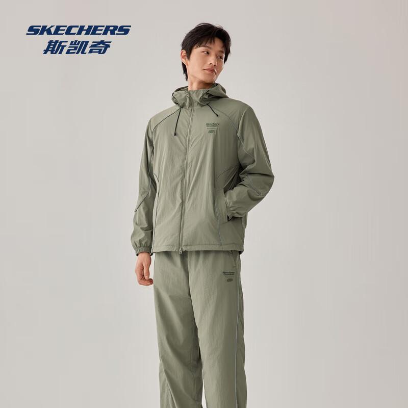 

SKECHERS Autumn/Winter Water-Resistant Hooded Woven Jacket L