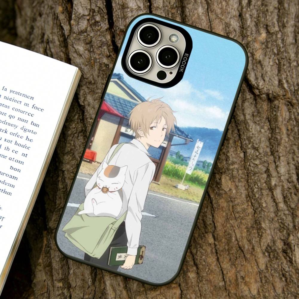 Natsume Book of Friends Phone Case For iPhone 17,16,15,14,13,12,11 Plus,Pro Max,XS,Colored Silver Plated Inside Cover