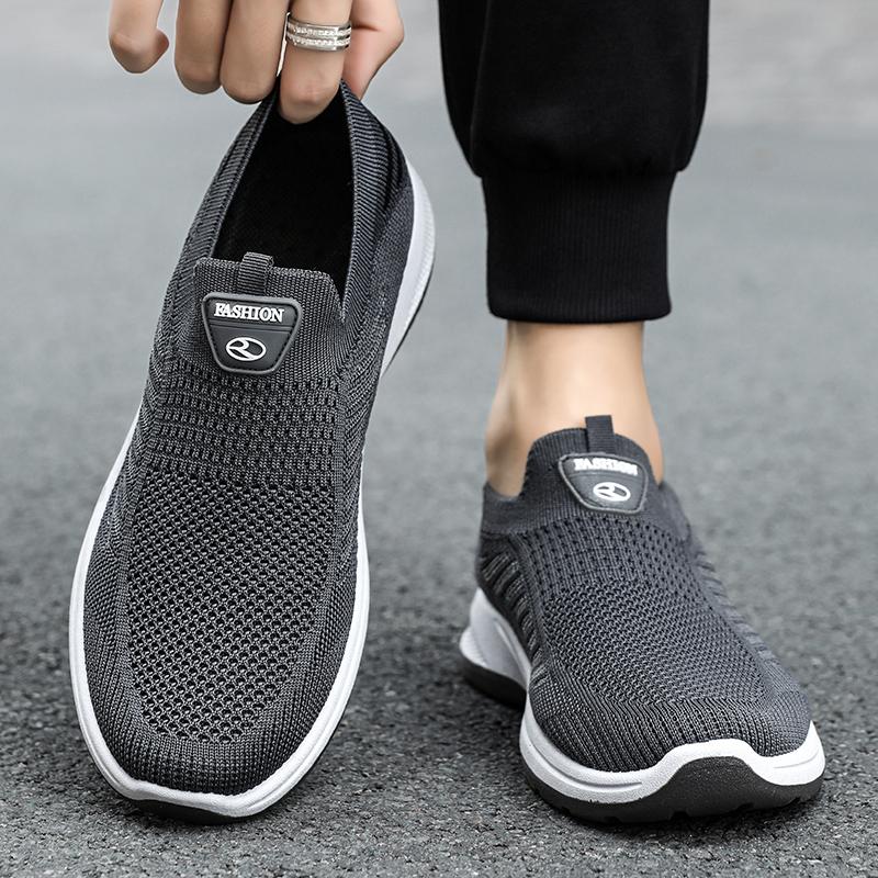 Men Casual Shoes Breathable Sneakers Mens Lightweight Walking Running Shoes Slip On Loafers for Couple Zapatillas Hombre Size 44