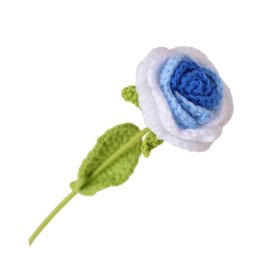 Simulated Flowers Handmade Scented Crochet Fake Flower with Steel Wire