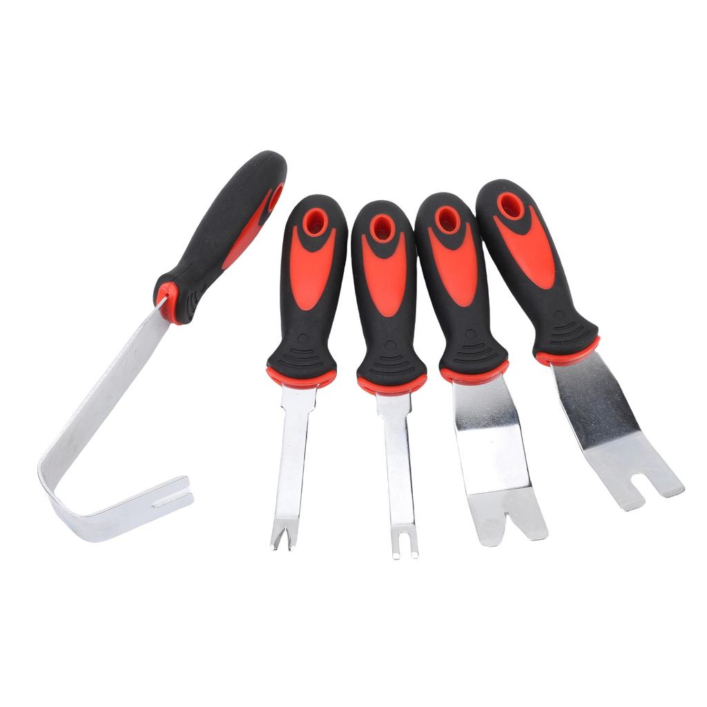5 PCS Car Trim Removal Tool Kit Stainless Steel Auto Clip Fastener Remover Pry Tool Set for Vehicle Upholstery Door