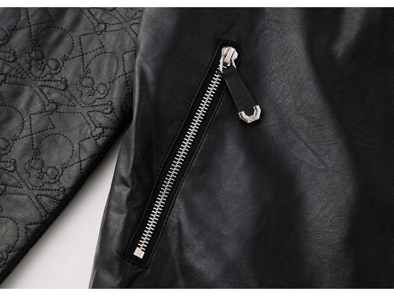 Giacca in Pelle con Zip e Collo Alto da Uomo Philip Plein - Collezione Autunno/Inverno