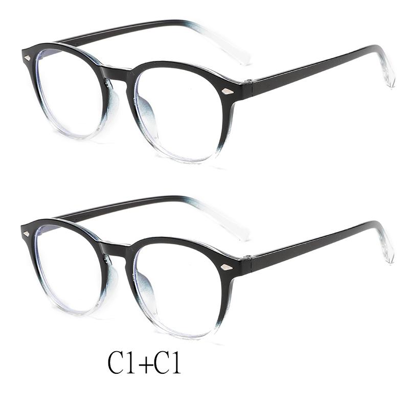 2Pcs Unisex Square Plastic Frame Trendy Anti-Blue Light Clear Glasses For Back To School Clothing Accessories.