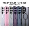 For Samsung Galaxy S25 Ultra Magnetic Case Kickstand Grid Texture TPU PC Phone Back Cover