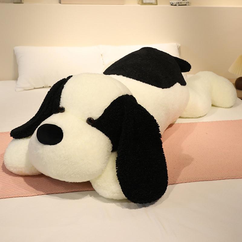 

90CM Giant Cartoon Stuffed Animal Dog Plush Toy Soft Puppy Doll Sleeping Pillow Gift for Kids Birthday 90cm чорний