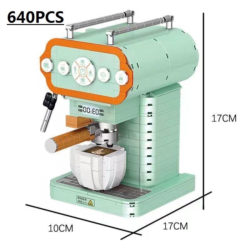 Zhegao Blocks Diy Coffee Machine Bread Building Bricks Classic Typewriter Telescope Educational Toy Boy Present Girl Gift