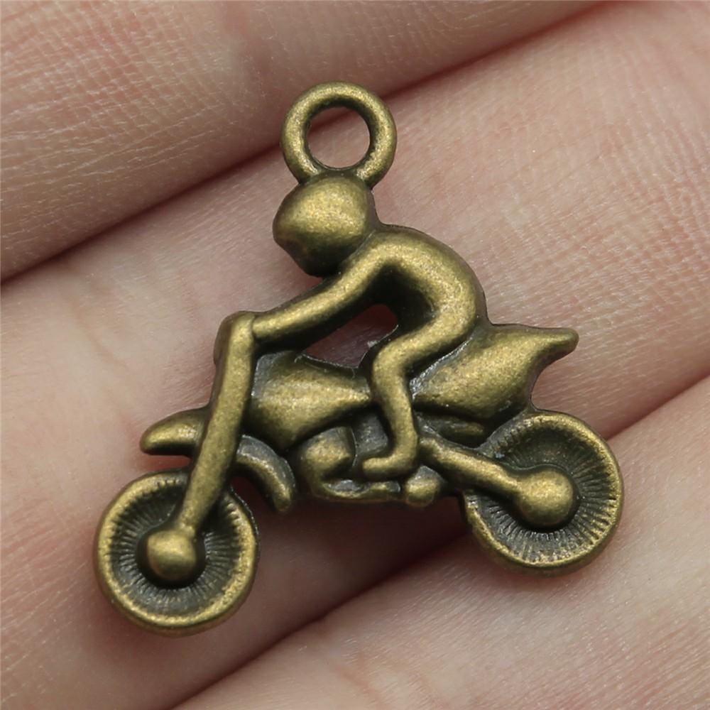 10pcs Motorcycle & Bikecycle Charms Pendants Antique Jewelry Making DIY Handmade CraftFor Jewelry Making