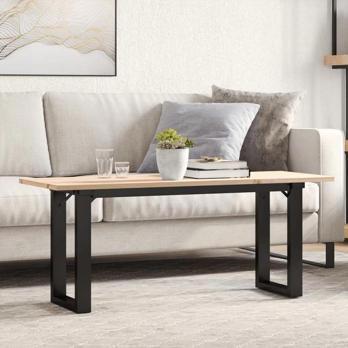 VidaXL Table Basse Cadre en O, Table d'Appoint, Bout de Canapé, Meuble de Salon Salle de Séjour, 110x40x45 cm Bois de Pin 3282667