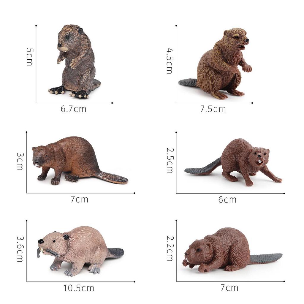 Mini Wild Animal Beaver Model - Educational Decorative Toy for Kids