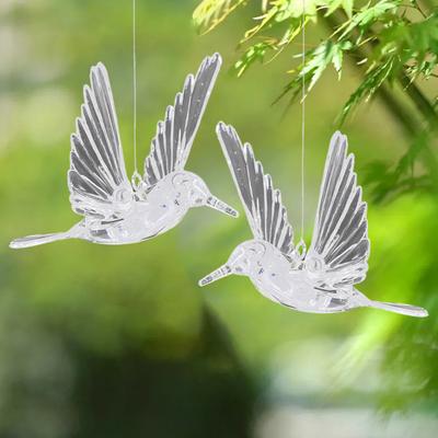 Ornements Suspendus Colibri Oiseaux Volants Transparents avec Crochets pour Décor de Plafond Fournitures de Mariage Fête de Noël