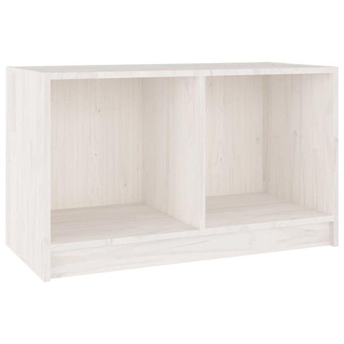 VidaXL Meuble TV Blanc 70x33x42 cm Bois de pin massif