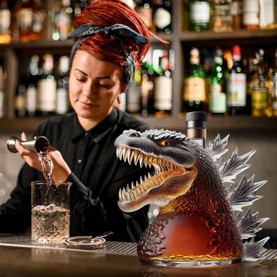 Whiskey Glass Decanter Unique Design Handcrafted Glass Liquor Dispenser for Bourbon Elegant Home