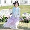 QiBo Spring Blooms Girls' Hanfu Set