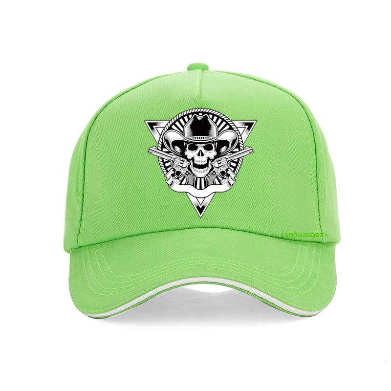Double Gun Skull Men'S Baseball Cap Punk Style 3D Print Rock Skull Men Cowboy Hat Outdoor Casual Adjustable Snapback Hats Bone