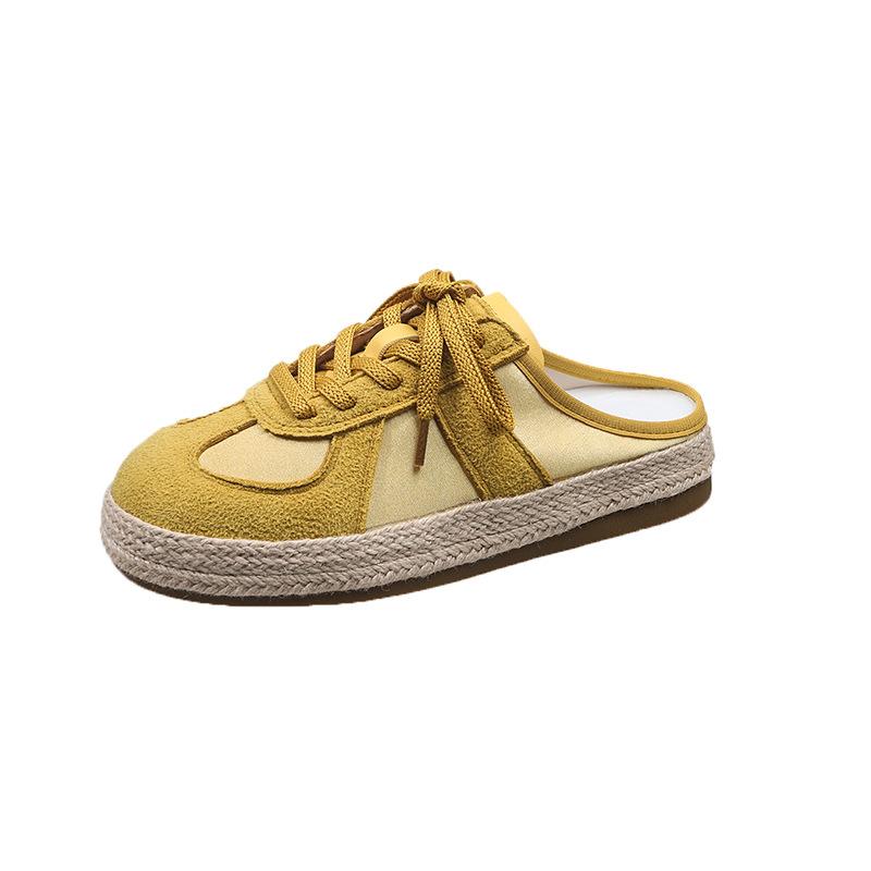 Flat-bottomed bag head and half slippers women's 2025 new summer explosion wear lazy slippers temperament fashion casual shoes