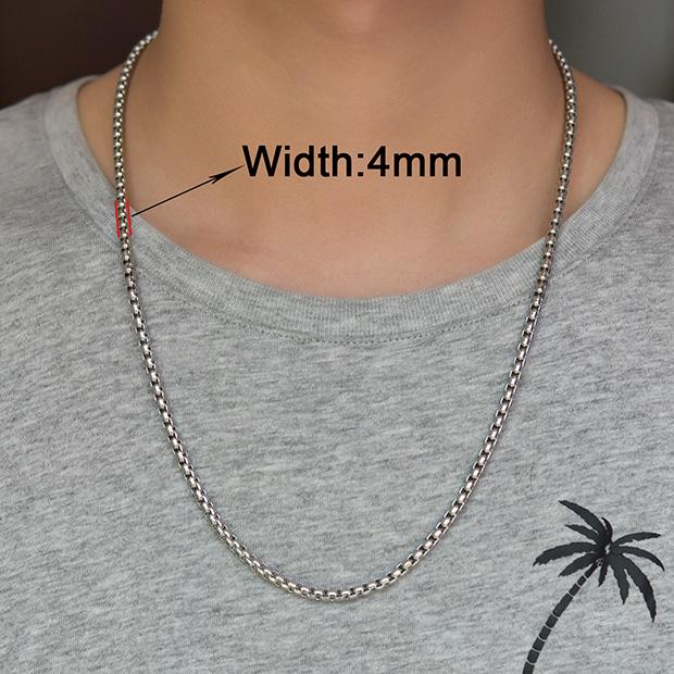 2/3/4/5mm Men's Box Chain Stainless Steel Necklace Choker for Women Copper/Gold/Black/Rose Gold Color 14 - 40 Inch Metal Jewelry
