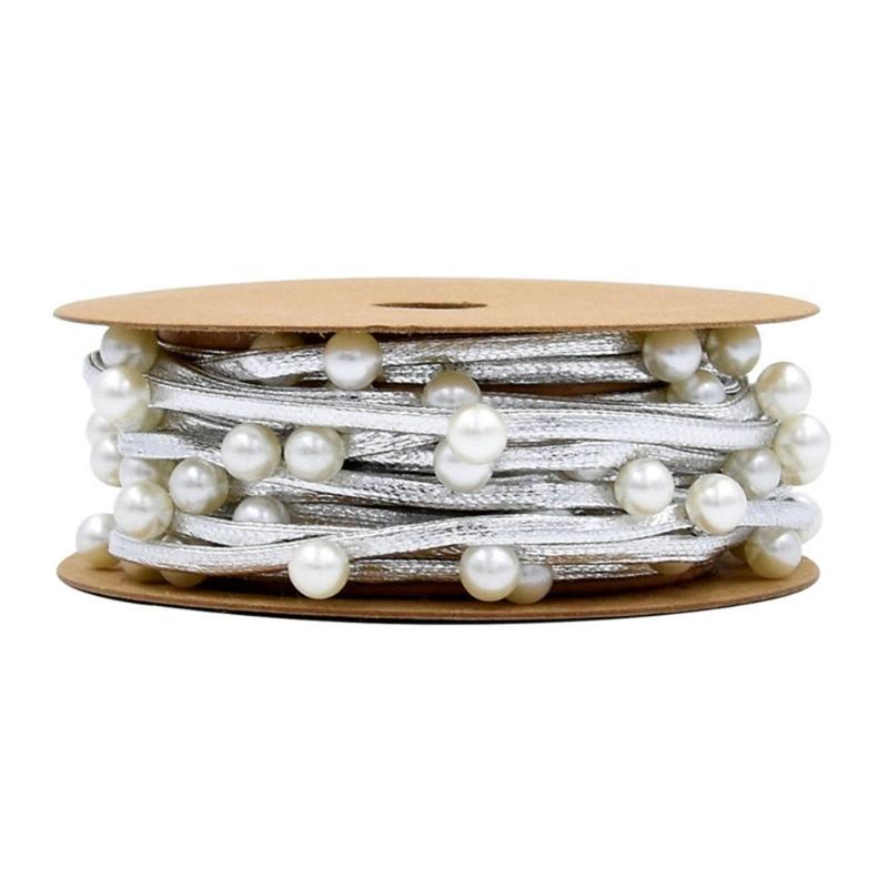 

Festive Wrap Rope with Golden/ Silver Beads Christmas Beads Ribbon Perfect for DIY Crafts and Christmas Decorations