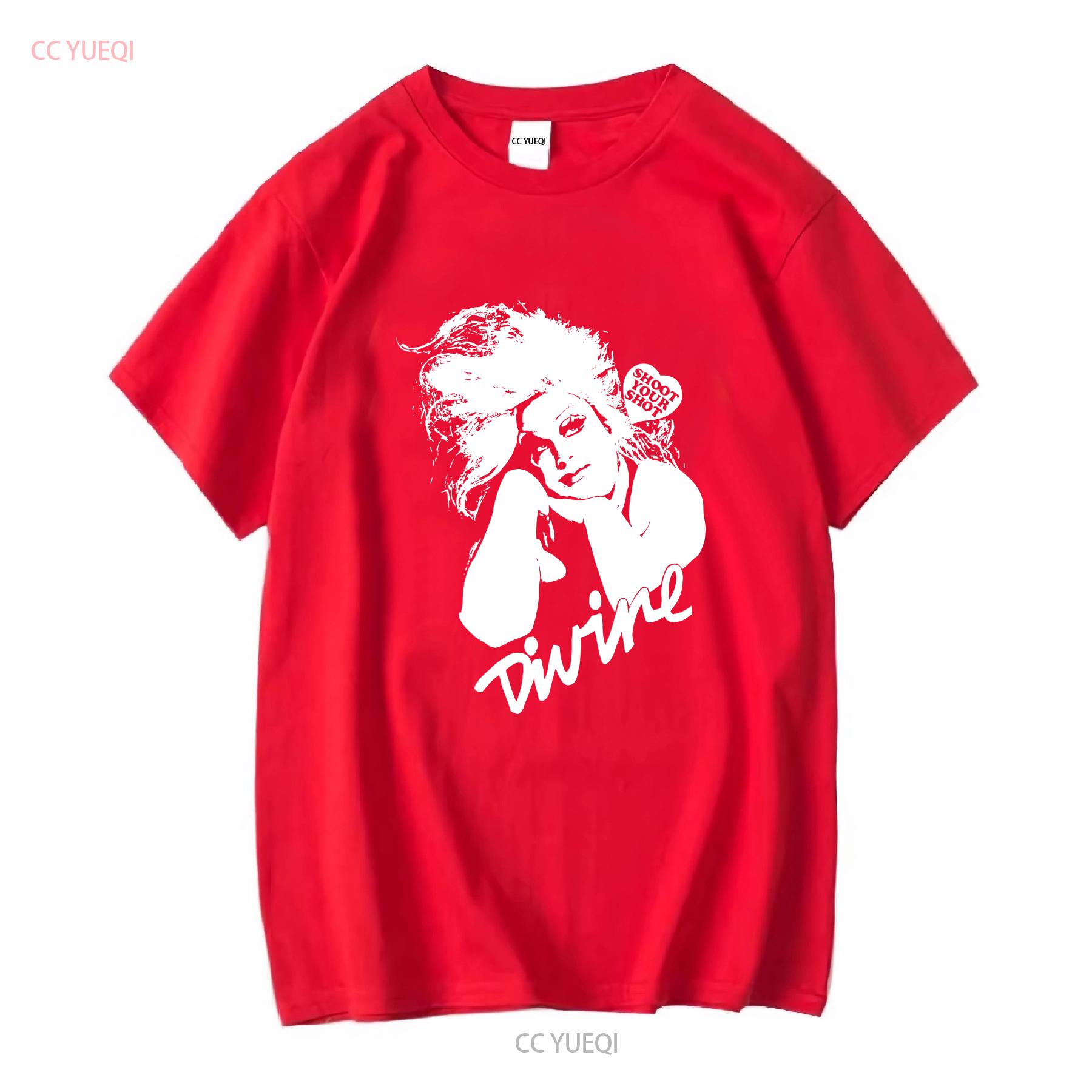 Divine Mens T Shirt Shoot your shot Drag Queen long or short sleeves vintage Washed graphic Unisex designer clothes homme S