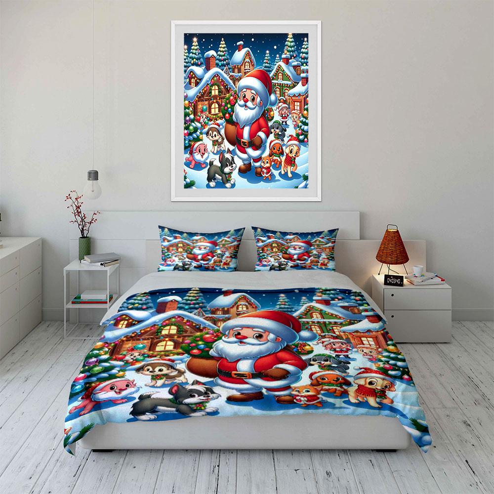 "Whimsical Christmas Wonderland Bliss" Bedding sets Duvet covers Pillowcases(1* Duvet Cover 2* Pillowcases without duvet insert)
