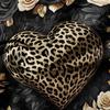 3pcs Valentine'S Day Romantic Luxurious Vintage Leopard Print Heart Rose Duvet Cover Set Pink And Blue Feather Heart Duvet Cover