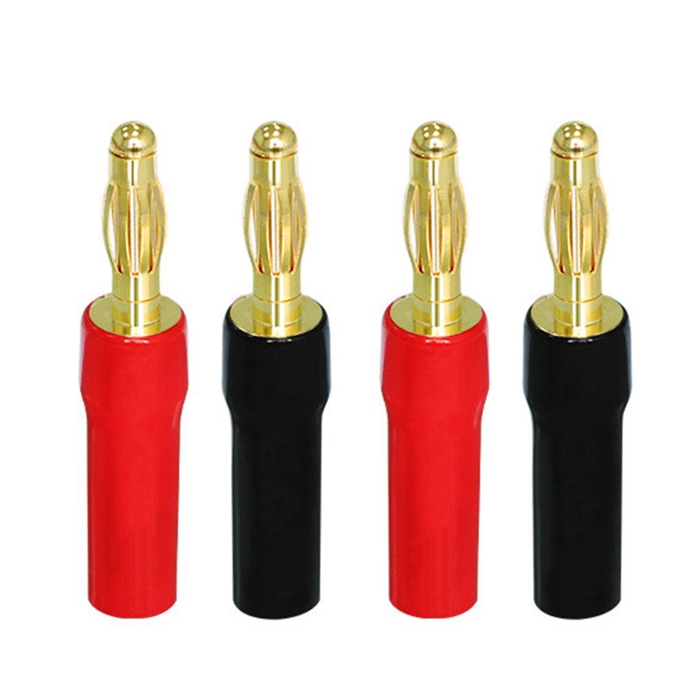2/4Pcs 24K Gold Plated Gold Plated Audio Connector Self-locking Banana Plug  Audio Cable Adapter