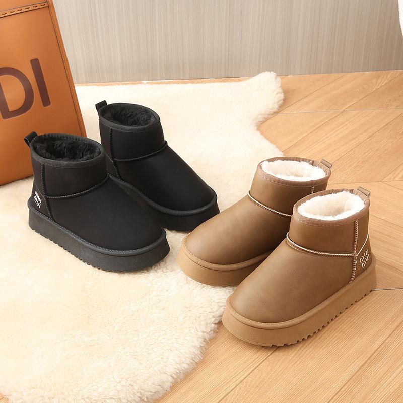 2025 snow boots women's new non-slip winter warm piled thickened classic short snow cotton boots women's cotton shoes
