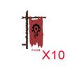 MOC Mediaeval Times Building Blocks Orc Mounts Wolf Flags Army Soldiers Character Accessories Bricks Animal Toys Gifts R064 DIY