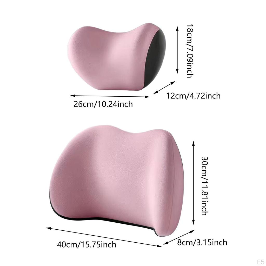 Car Pillow Cushion Kit Neck High Performance Universal Headrest Lumbar for