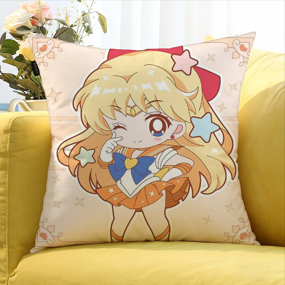 Cute girls SSailors MMoones World Various Sizes Square Pillow Case For Car Home Bedchamber Decor